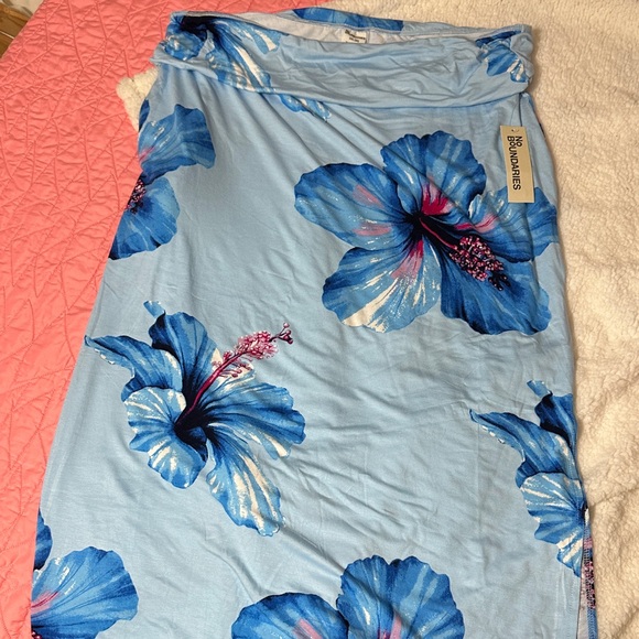 Islander Blue Hibiscus maxi skirt - Picture 1 of 2